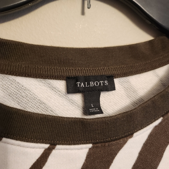 Talbots Sweaters Talbots Cotton Olive Green And White Zebra Print